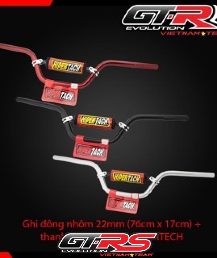 S/Ghi đông nhôm 22mm mẫu cao (76*19) + thanh giằng có đệm HIPERTECH